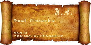 Mendl Alexandra névjegykártya